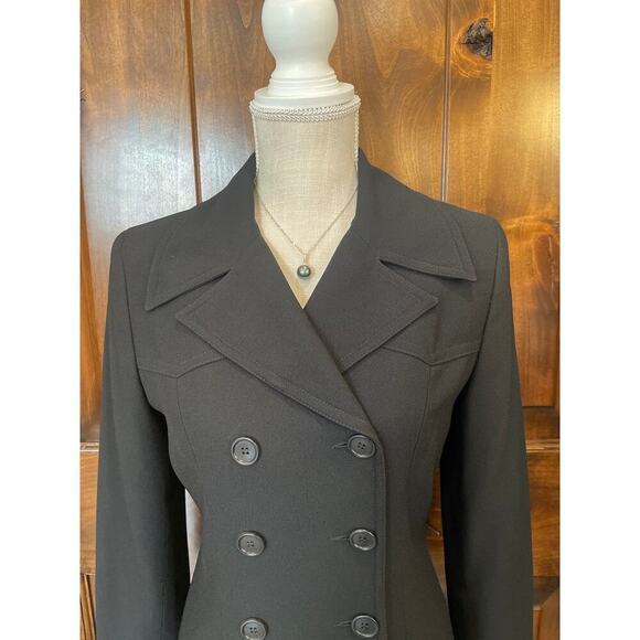 Vintage Bebe Women’s Double Breasted Black Jacket size 4 - Picture 2 of 13